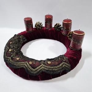 Adventi natura koszorú,  asztaldísz,  dekoráció - karácsony - adventi díszek - adventi asztaldísz - Meska.hu
