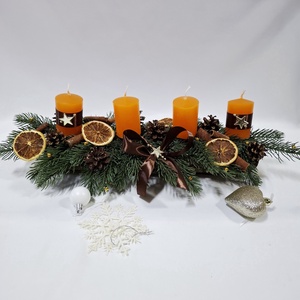 Adventi natura koszorú,  asztaldísz,  dekoráció - karácsony - adventi díszek - adventi asztaldísz - Meska.hu