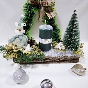 Adventi rénszarvas koszorú,  asztaldísz,  dekoráció, Karácsony, Adventi díszek, Adventi asztaldísz, Mindenmás, MESKA