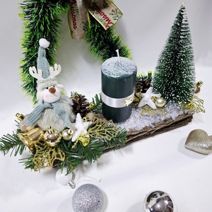 Adventi rénszarvas koszorú,  asztaldísz,  dekoráció - karácsony - adventi díszek - adventi asztaldísz - Meska.hu