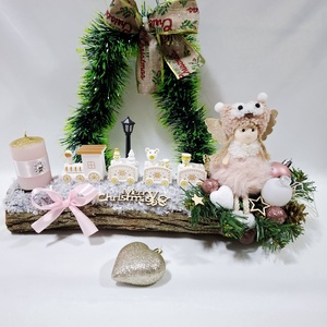 Adventi angyalka koszorú,  asztaldísz,  dekoráció, Karácsony, Adventi díszek, Adventi asztaldísz, Mindenmás, MESKA