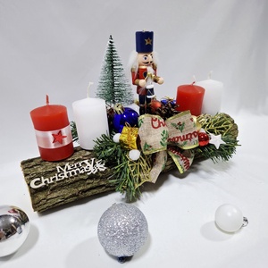 Adventi diótörő koszorú,  asztaldísz,  dekoráció - karácsony - adventi díszek - adventi asztaldísz - Meska.hu