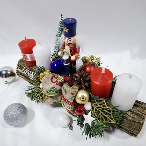 Adventi diótörő koszorú,  asztaldísz,  dekoráció - karácsony - adventi díszek - adventi asztaldísz - Meska.hu