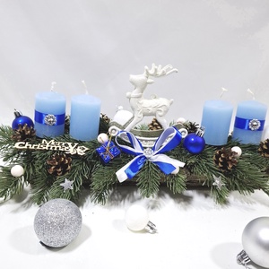 Adventi rénszarvas koszorú,  asztaldísz,  dekoráció - Meska.hu