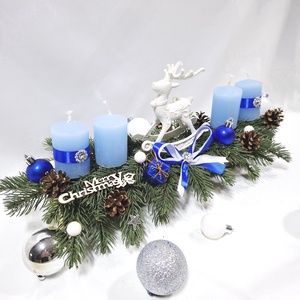 Adventi rénszarvas koszorú,  asztaldísz,  dekoráció - karácsony - adventi díszek - adventi asztaldísz - Meska.hu