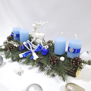 Adventi rénszarvas koszorú,  asztaldísz,  dekoráció - karácsony - adventi díszek - adventi asztaldísz - Meska.hu