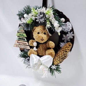 Karácsonyi Teddi maci kopogtató , ajtódísz, ablakdísz, dekoráció - karácsony - karácsonyi lakásdekoráció - karácsonyi ajtódíszek - Meska.hu