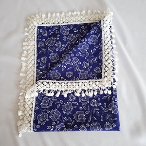 Kékfestő tulipános asztalterítő, 60x40 cm dekoráció, Otthon & Életmód, Konyhafelszerelés, tálalás, Tálalás, Terítő, Varrás, MESKA