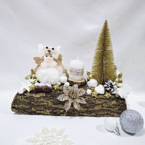 Adventi hókirálynő koszorú,  asztaldísz,  dekoráció, Karácsony, Adventi díszek, Adventi asztaldísz, Mindenmás, MESKA