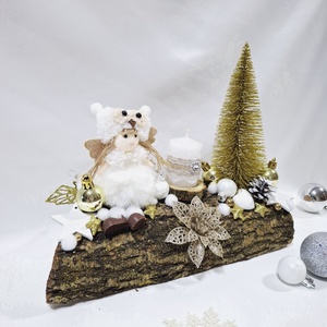 Adventi hókirálynő koszorú,  asztaldísz,  dekoráció - karácsony - adventi díszek - adventi asztaldísz - Meska.hu