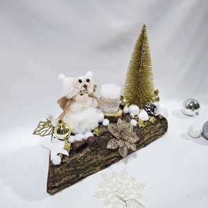 Adventi hókirálynő koszorú,  asztaldísz,  dekoráció - karácsony - adventi díszek - adventi asztaldísz - Meska.hu