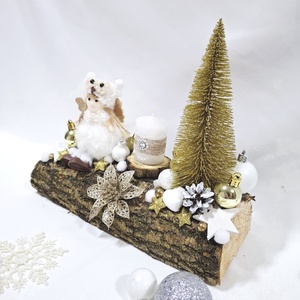 Adventi hókirálynő koszorú,  asztaldísz,  dekoráció - karácsony - adventi díszek - adventi asztaldísz - Meska.hu