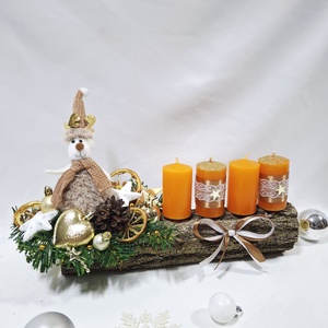 Adventi rénszarvas koszorú,  asztaldísz,  dekoráció, Karácsony, Adventi díszek, Adventi asztaldísz, Mindenmás, MESKA