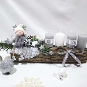 Adventi hókirálynő koszorú,  asztaldísz,  dekoráció, Karácsony, Adventi díszek, Adventi asztaldísz, Mindenmás, MESKA