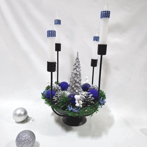Adventi klasszikus koszorú,  asztaldísz,  dekoráció, Karácsony, Adventi díszek, Adventi asztaldísz, Mindenmás, MESKA