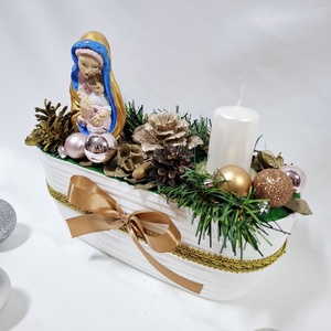Adventi Mária koszorú,  asztaldísz,  dekoráció - karácsony - adventi díszek - adventi asztaldísz - Meska.hu