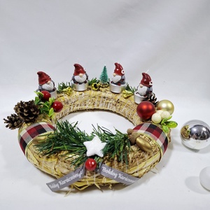 Adventi manó koszorú,  asztaldísz, karácsonyi dekoráció - Meska.hu
