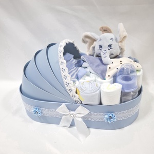 Dumbo elefánt bölcső pelenkatorta 2-5 kg pelenkatorony, babaváró csomag, kelengye - Meska.hu