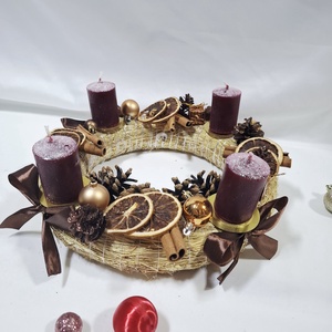 Karácsonyi adventi  illatos klasszikus koszorú, asztaldísz , Karácsony, Adventi díszek, Adventi koszorú, Mindenmás, MESKA