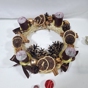 Karácsonyi adventi  illatos klasszikus koszorú, asztaldísz  - karácsony - adventi díszek - adventi koszorú - Meska.hu