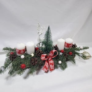 Karácsonyi adventi rénszarvas klasszikus koszorú, asztaldísz  - karácsony - adventi díszek - adventi koszorú - Meska.hu