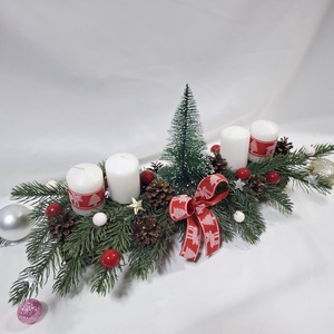 Karácsonyi adventi klasszikus koszorú, asztaldísz , Karácsony, Adventi díszek, Adventi koszorú, Mindenmás, MESKA