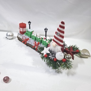 Karácsonyi adventi manó  koszorú, asztaldísz  - karácsony - adventi díszek - adventi koszorú - Meska.hu