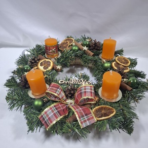 Karácsonyi adventi  illatos klasszikus koszorú, asztaldísz  - karácsony - adventi díszek - adventi koszorú - Meska.hu
