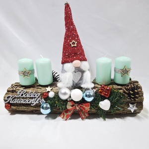 Karácsonyi adventi manó  koszorú, asztaldísz  - Meska.hu