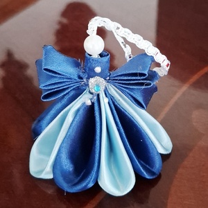 Angyalka szaténból, dekoráció, karácsonyfa dísz - karácsony - karácsonyi lakásdekoráció - karácsonyi lakásdíszek - Meska.hu