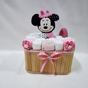  Minnie baba box, pelenkatorta 4-8 kg pelenkatorony, babaváró csomag, kelengye - baba - mama - pelenkázó, babafürdető kellékek - pelenkatorta - Meska.hu