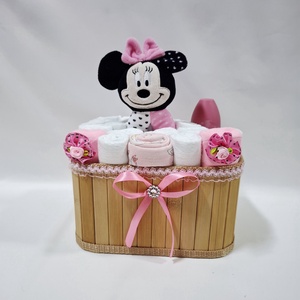 Minnie baba box, pelenkatorta 4-8 kg pelenkatorony, babaváró csomag, kelengye - Meska.hu