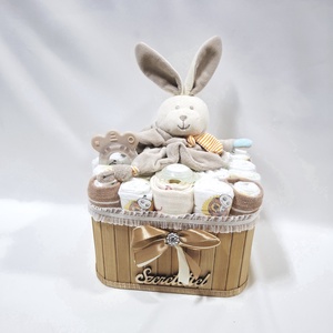  Nyuszi baba box, pelenkatorta 2-5kg pelenkatorony, babaváró csomag, kelengye, Baba - mama, Pelenkázó, babafürdető kellékek, Pelenkatorta, Mindenmás, MESKA