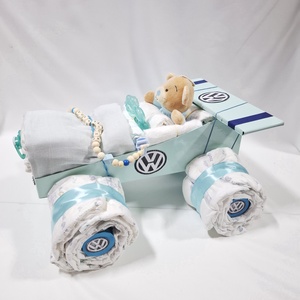 Volkswagen autó pelenkatorta, 2-5 kg pelenkatorony, babaváró csomag - Meska.hu