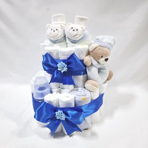 Tipegő maci pelenkatorta 2-5 kg pelenkatorony, babaváró csomag, kelengye - baba - mama - babalátogató ajándékcsomag - Meska.hu