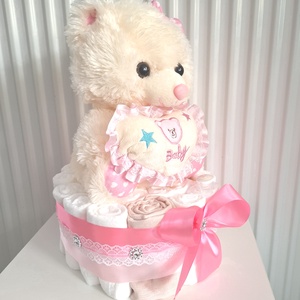 Mackó pelenkatorta 4-8kg  pelenkatorony, babaváró csomag - baba - mama - pelenkázó, babafürdető kellékek - pelenkatorta - Meska.hu