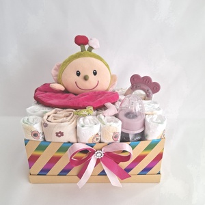  Katicabogár pelenkatorony, 2-5 kg pelenkatorta, babaváró csomag , kelengye - baba - mama - pelenkázó, babafürdető kellékek - pelenkatorta - Meska.hu