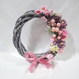 Virágos koszorú, ajtódísz, ablakdísz, kopogtató - Meska.hu