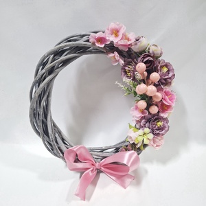 Virágos koszorú, ajtódísz, ablakdísz, kopogtató - otthon & életmód - dekoráció - ajtó- és ablak dekoráció - ajtódísz & kopogtató - Meska.hu