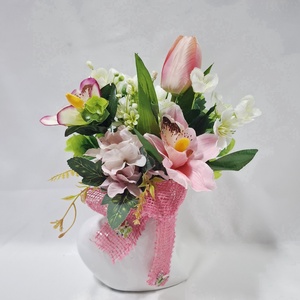 Szív kerámia kaspó, csokor, box, asztaldísz - Meska.hu