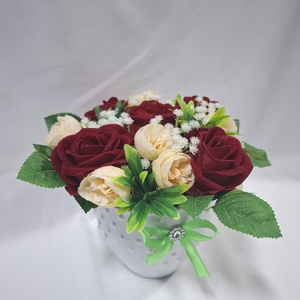 Begónia - rózsa virágcsokor, virágdoboz, asztaldísz, dekoráció, ajándék - Meska.hu