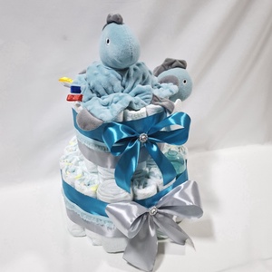 Dino baba box, pelenkatorta 6-10 kg pelenkatorony, babaváró csomag, kelengye - baba - mama - pelenkázó, babafürdető kellékek - pelenkatorta - Meska.hu
