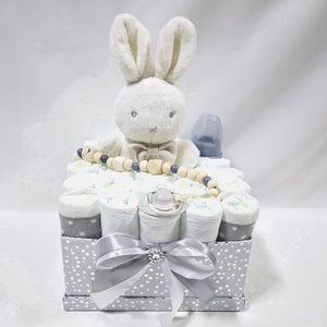 Nyuszi pelenkatorta , 2-5 kg pelenkatorony, babaváró csomag, kelengye, Baba - mama, Pelenkázó, babafürdető kellékek, Pelenkatorta, Mindenmás, MESKA