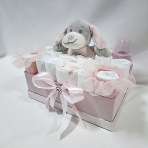 Kutyus pelenkatorta , 2-5 kg pelenkatorony, babaváró csomag, kelengye - baba - mama - pelenkázó, babafürdető kellékek - pelenkatorta - Meska.hu