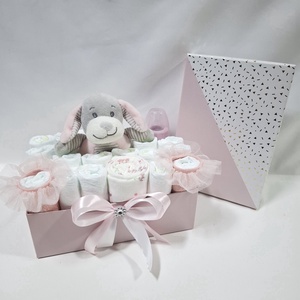 Kutyus pelenkatorta , 2-5 kg pelenkatorony, babaváró csomag, kelengye - baba - mama - pelenkázó, babafürdető kellékek - pelenkatorta - Meska.hu