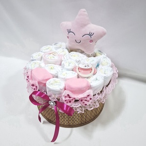 Kis csillag baba box, pelenkatorta 2-5 kg pelenkatorony, babaváró csomag, kelengye - baba - mama - pelenkázó, babafürdető kellékek - pelenkatorta - Meska.hu