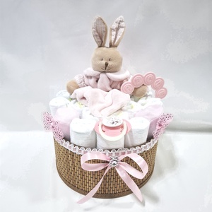 Nyuszika baba box, pelenkatorta 2-5 kg pelenkatorony, babaváró csomag, kelengye - Meska.hu