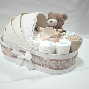 Maci baba box,pelenkatorta 2-5 kg pelenka doboz, babaváró csomag, kelengye - baba - mama - babalátogató ajándékcsomag - Meska.hu