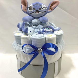 Stitch pelenkatorta , 2-5 kg pelenkatorony, babaváró csomag,babalátogató, Baba - mama, Pelenkázó, babafürdető kellékek, Pelenkatorta, Mindenmás, MESKA