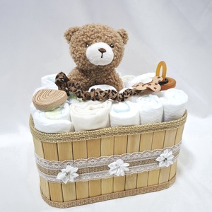 Maci baba box, pelenkatorta 4-8kg pelenkatorony, babaváró csomag, kelengye - baba - mama - pelenkázó, babafürdető kellékek - pelenkatorta - Meska.hu